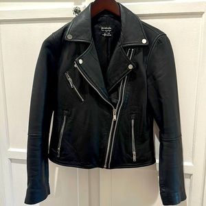 Leather Moto jacket, black, sexy, motorcycle biker